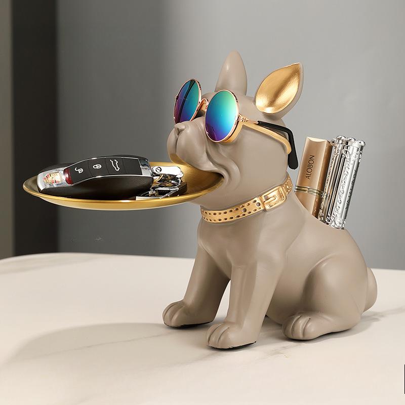 Resin Bulldog Desktop Storage Statue Animal Sculpture Dining Table Decor Multi Functional Office Home Decoration Tray Decor
Resin Bulldog Desktop Storage Statue Animal Sculpture Dining Table Decor Multi Functional Office Home Decoration Tray Decor