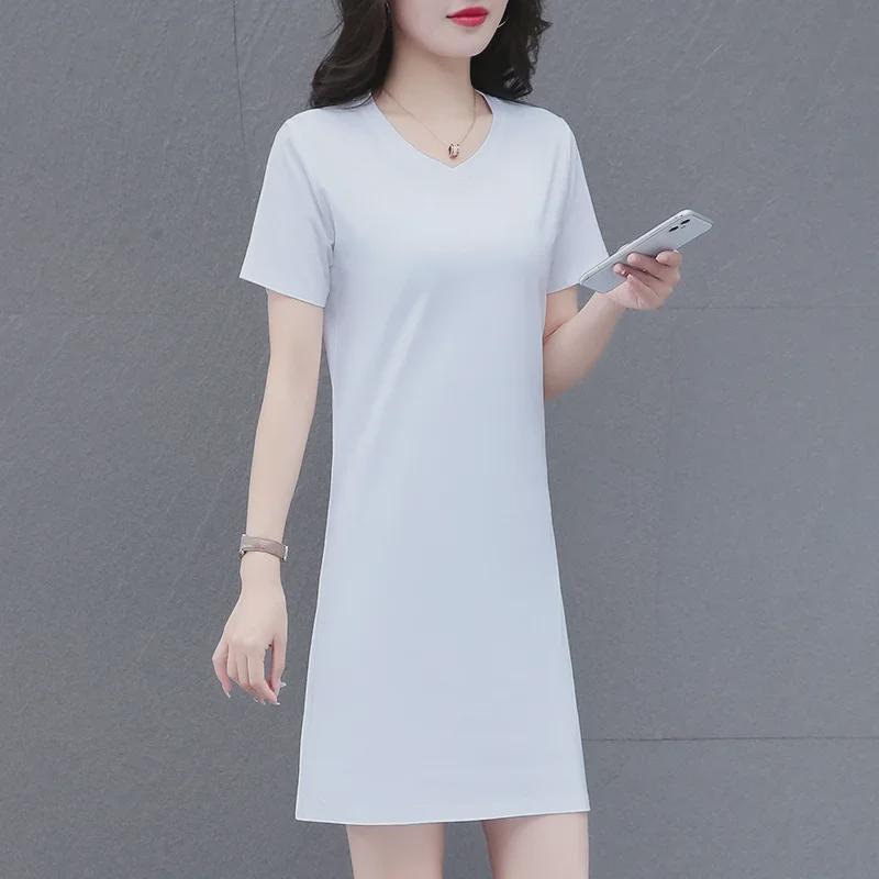 Mid-length 2024 Summer T-Shirt Dress - Loose, Slim, Round Neck, Age-Defying, Short-Sleeved Trend for Middle-Aged Women M
Mid-length 2024 Summer T-Shirt Dress - Loose, Slim, Round Neck, Age-Defying, Short-Sleeved Trend for Middle-Aged Women M