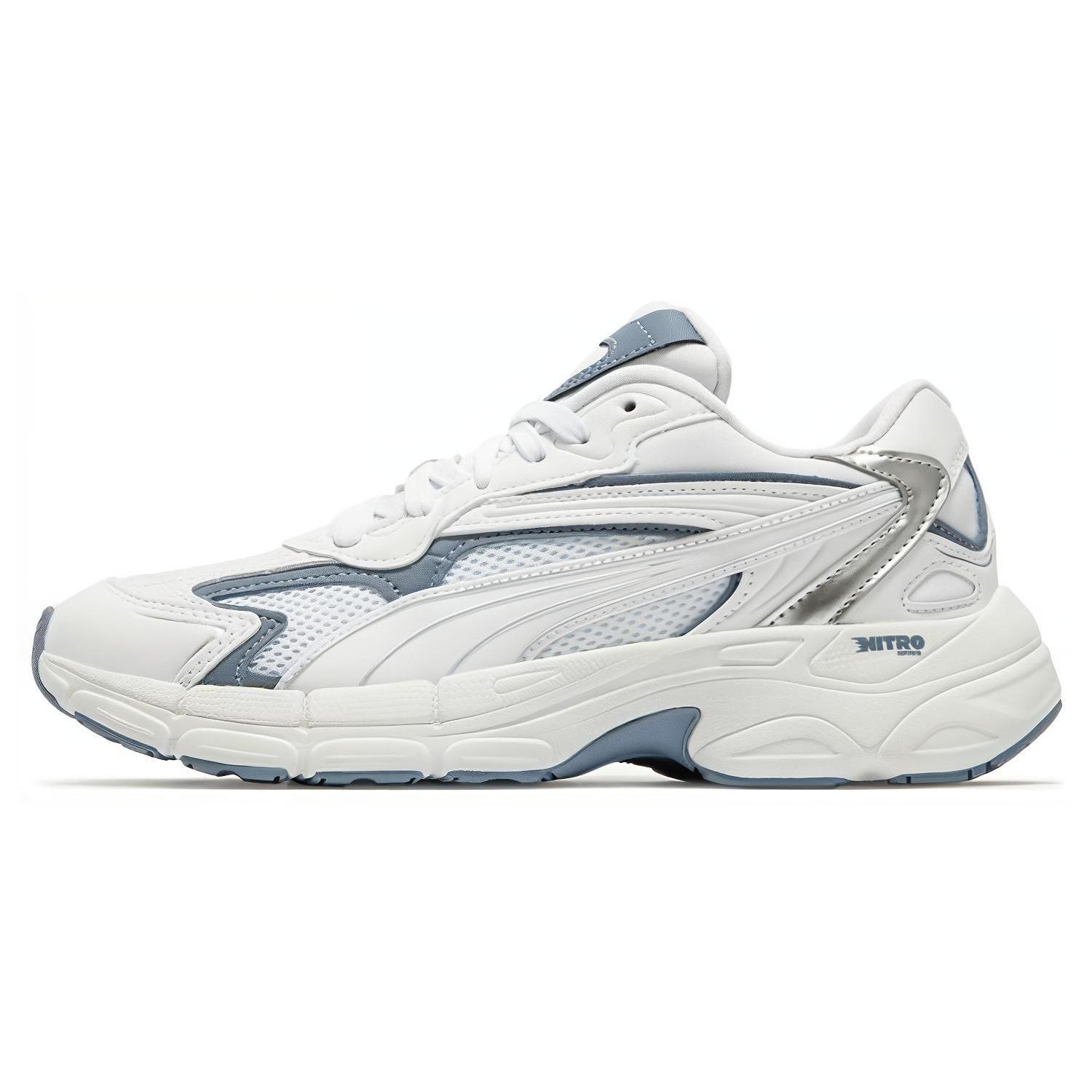 New PUMA Teveris Nitro Metallic White Blue Women s 391098-04 38
New PUMA Teveris Nitro Metallic White Blue Women s 391098-04 38