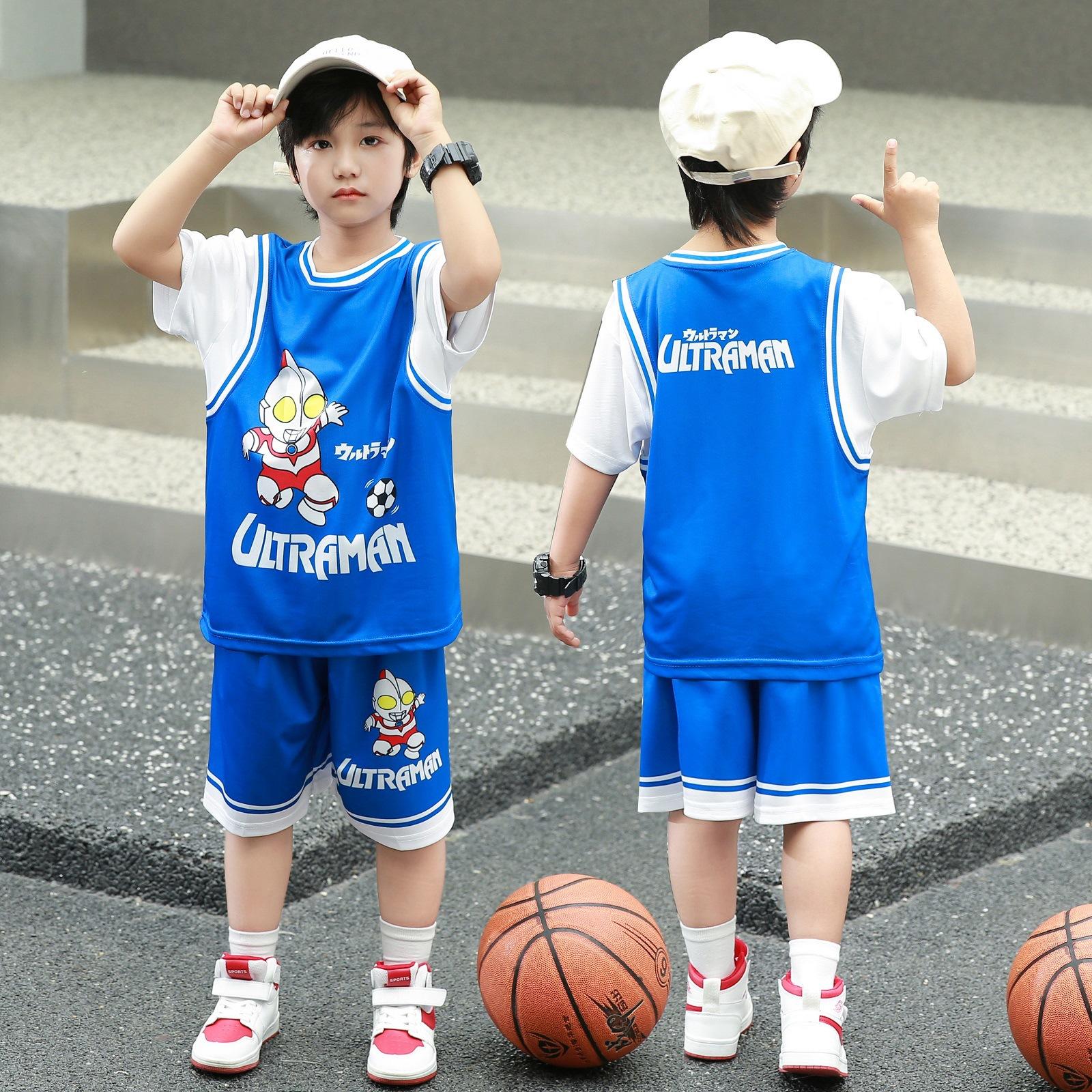 Children S Ultraman Basketball Suit Short-Sleeved Suit Fake Two Pieces Kindergarten Performance Primary School Class Uniform Sports Training Suit Size 26 (height 140-150cm) синій
Children S Ultraman Basketball Suit Short-Sleeved Suit Fake Two Pieces Kindergarten Performance Primary School Class Uniform Sports Training Suit Size 26 (height 140-150cm) синій