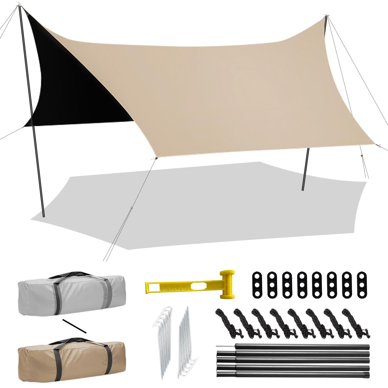 HZCYS Hexa Tarp Усиленная версия Черный резиновый брезентовый тент Большой водонепроницаемый брезент Может использоваться с палатками и тентами Водоотталкивающая отделка Отличная
HZCYS Hexa Tarp Усиленная версия Черный резиновый брезентовый тент Большой водонепроницаемый брезент Может использоваться с палатками и тентами Водоотталкивающая отделка Отличная