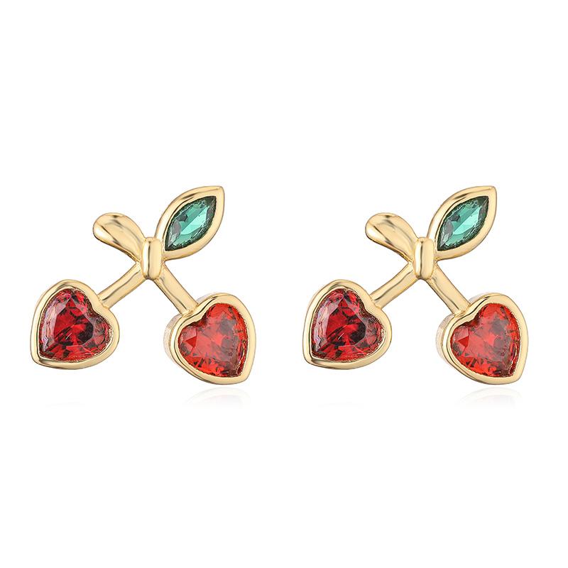 HECHENG, Cute Ladies Red Cherry Zircon Earrings Enamel Drip Oil Craft Women s Copper Metal Zircon 1 Pair Other
HECHENG, Cute Ladies Red Cherry Zircon Earrings Enamel Drip Oil Craft Women s Copper Metal Zircon 1 Pair Other