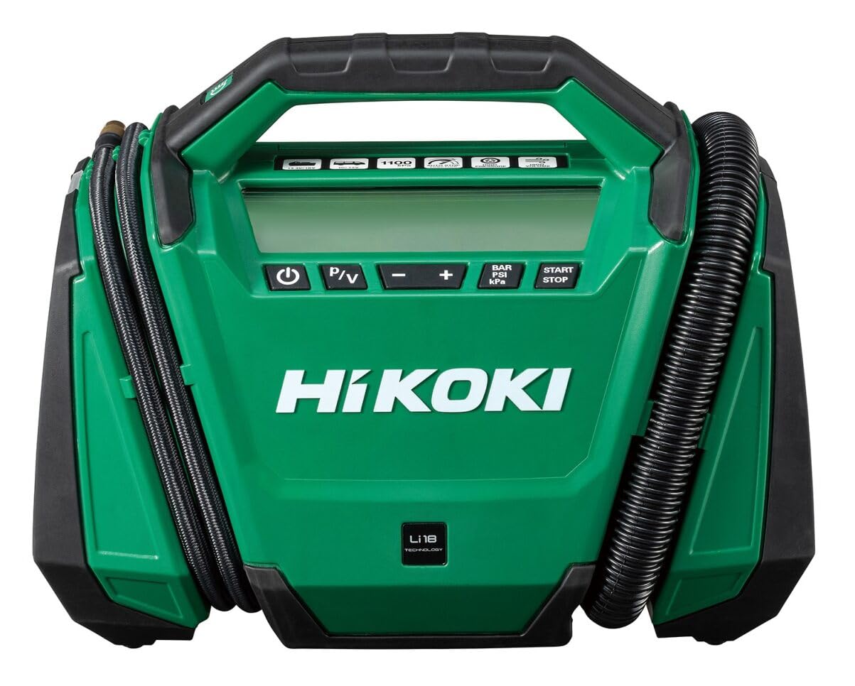 HiKOKI UP18DA (NN) Акумуляторний повітряний насос 18В, максимальний тиск 1100 кПа, акумулятор і зарядний пристрій продаються окремо
HiKOKI UP18DA (NN) Акумуляторний повітряний насос 18В, максимальний тиск 1100 кПа, акумулятор і зарядний пристрій продаються окремо