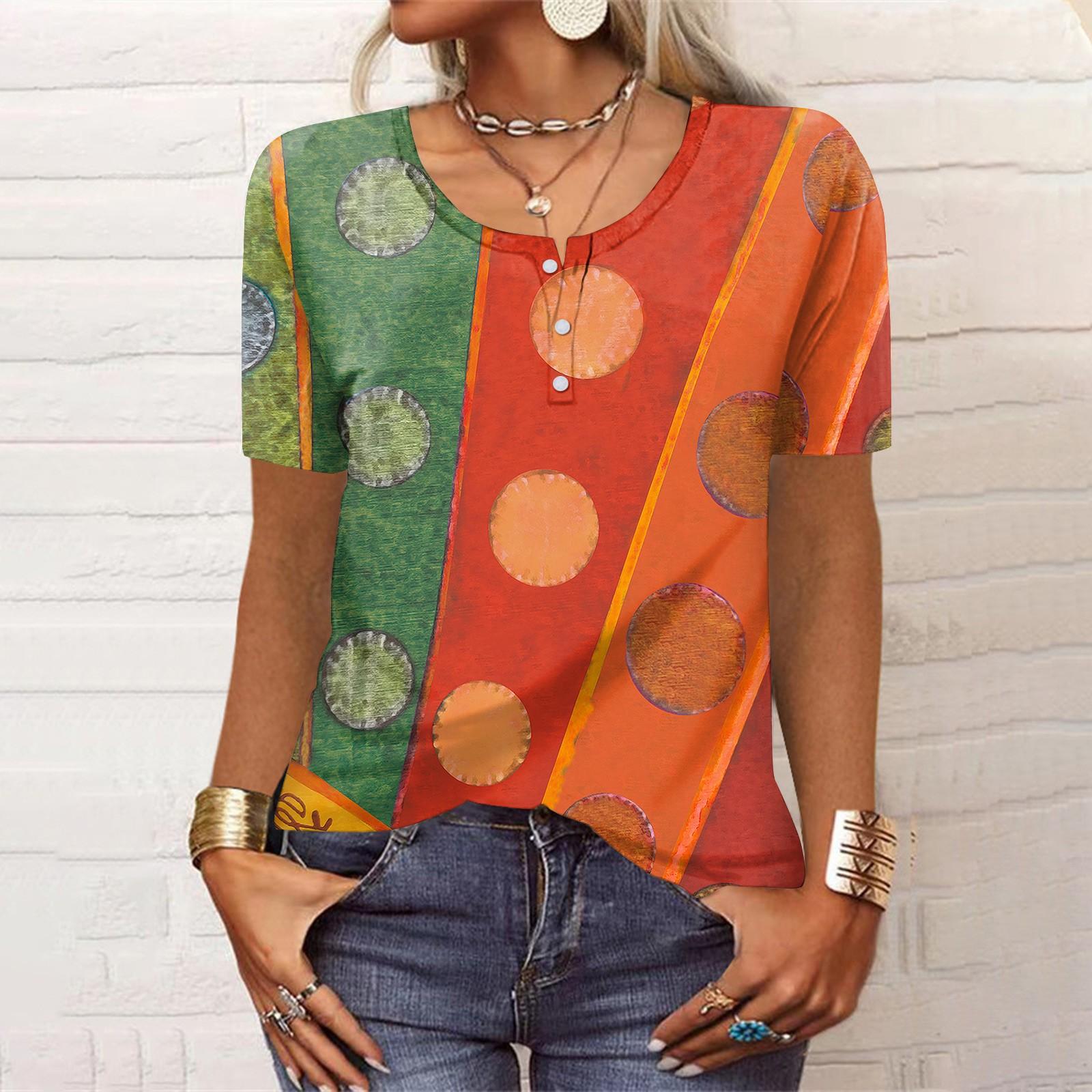 Женская футболка с круглым вырезом и пуговицами с коротким рукавом и низом, топ XL оранжевый
Женская футболка с круглым вырезом и пуговицами с коротким рукавом и низом, топ XL оранжевый