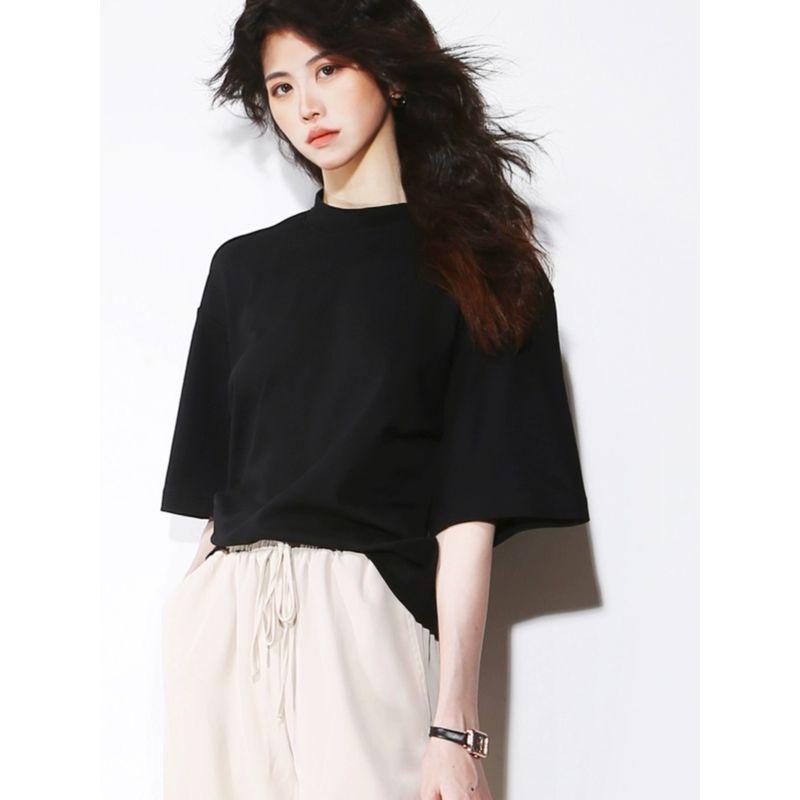 N78 Стильная минималистичная футболка с коротким рукавом свободного кроя White All yards
N78 Стильная минималистичная футболка с коротким рукавом свободного кроя White All yards