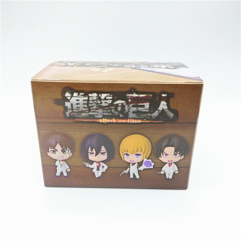 4pcs/set Attack on Titan Anime Eren Levi Cute Action Figure Model Toy with box
4pcs/set Attack on Titan Anime Eren Levi Cute Action Figure Model Toy with box