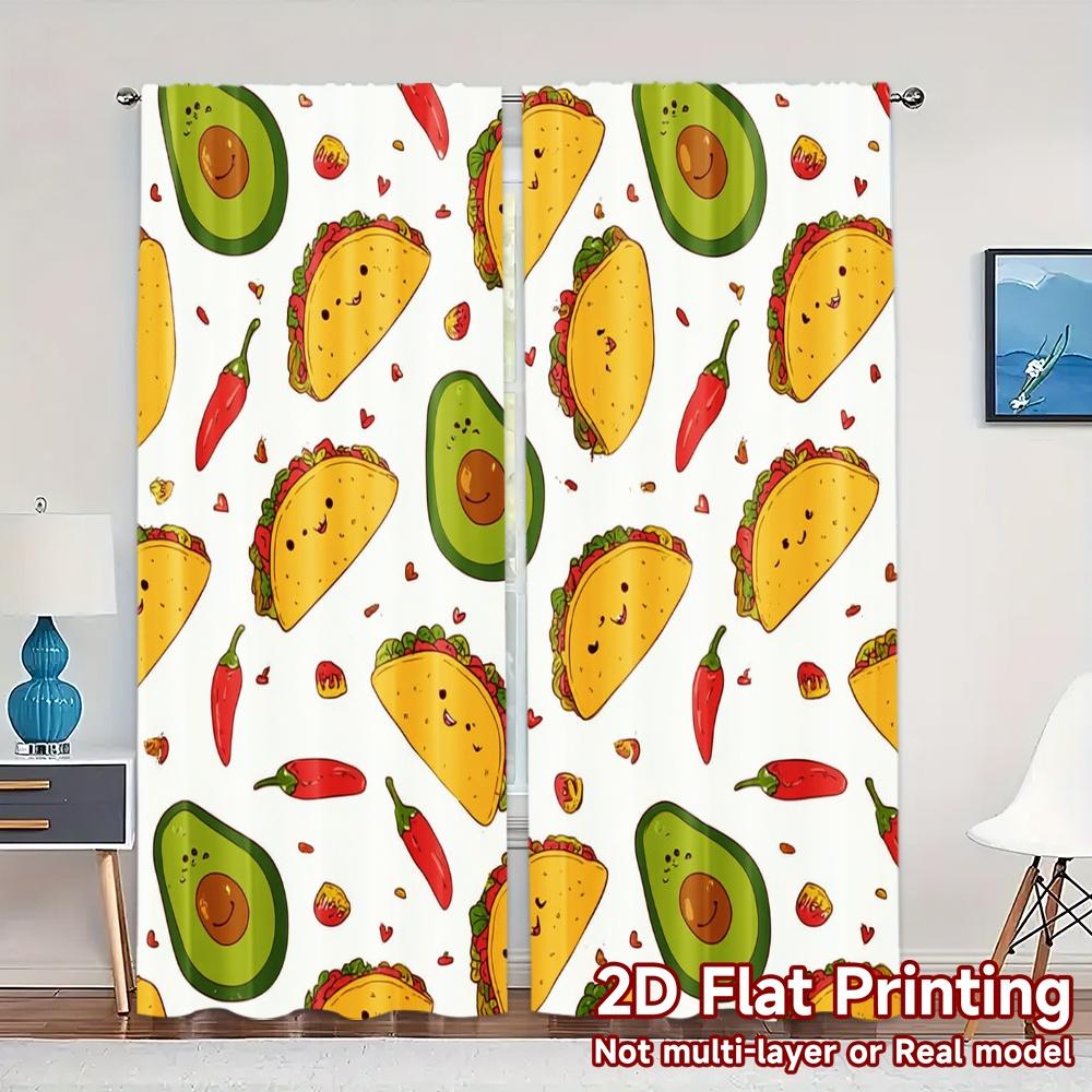 Set Of 2 Flat Printing Curtains Without Rod Taco Fiesta Popular Versatile Polyester All Minimalist Made W100*H70(CM)-Rod Pocket&1PCS
Set Of 2 Flat Printing Curtains Without Rod Taco Fiesta Popular Versatile Polyester All Minimalist Made W100*H70(CM)-Rod Pocket&1PCS