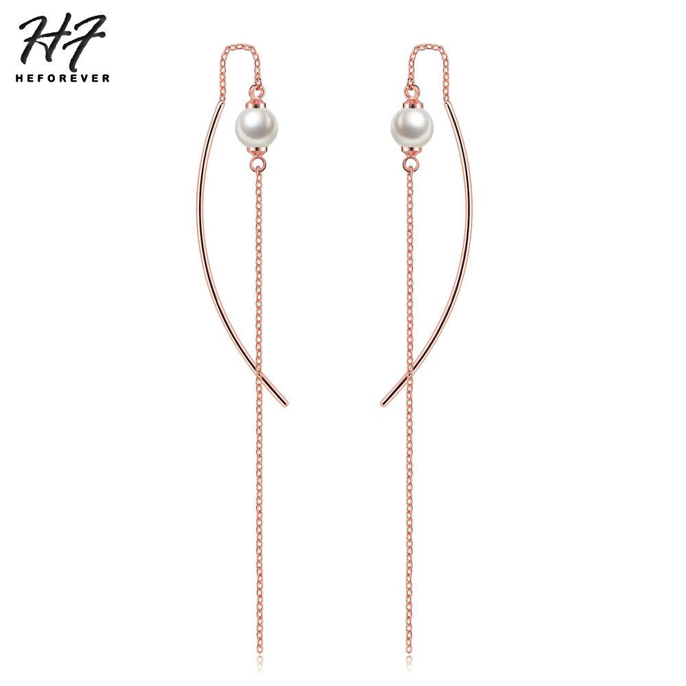 Elegant Ear Line Drop Piercing Earrings for Women Simple Tassel Imitation Pearl Rose Gold Color Earing Fashion Zircon KC153
Elegant Ear Line Drop Piercing Earrings for Women Simple Tassel Imitation Pearl Rose Gold Color Earing Fashion Zircon KC153