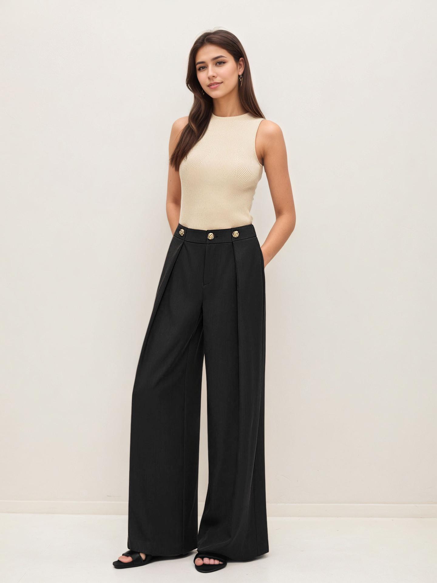 Women s High Waist Drapey Pocket Straight-Leg Casual Zipper Pants S
Women s High Waist Drapey Pocket Straight-Leg Casual Zipper Pants S