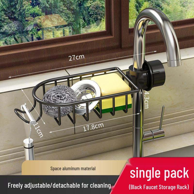 Adjustable Black Gold Space Aluminum Faucet Storage Rack for Kitchen Sink
Adjustable Black Gold Space Aluminum Faucet Storage Rack for Kitchen Sink