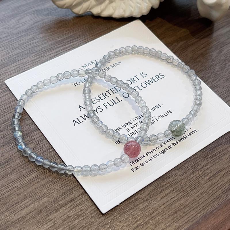 Qiaoen Women s Crystal Bracelet: Gray Moonstone, Strawberry Quartz & Green Rutilated Quartz, Extremely Fine 3mm Beads, Unique Niche Design Wrist 16-17cm
Qiaoen Women s Crystal Bracelet: Gray Moonstone, Strawberry Quartz & Green Rutilated Quartz, Extremely Fine 3mm Beads, Unique Niche Design Wrist 16-17cm