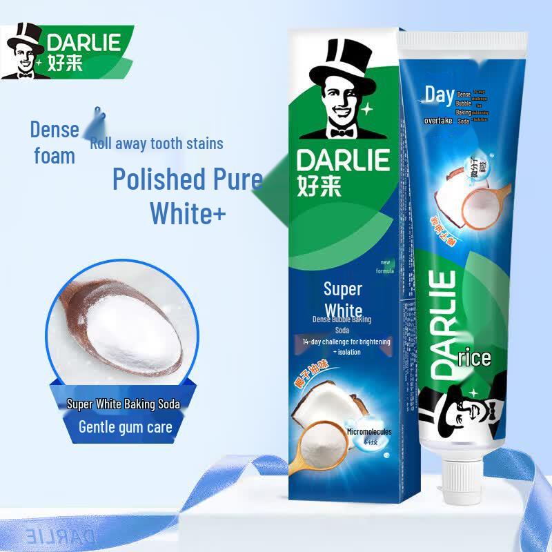 Darlie Super White Baking Soda Whitening Toothpaste
Darlie Super White Baking Soda Whitening Toothpaste