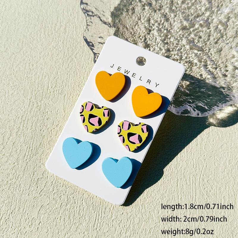 3 Pairs Mixed Pattern Heart Acrylic Stud Earrings Set For Women Daily Wear 3pair
3 Pairs Mixed Pattern Heart Acrylic Stud Earrings Set For Women Daily Wear 3pair