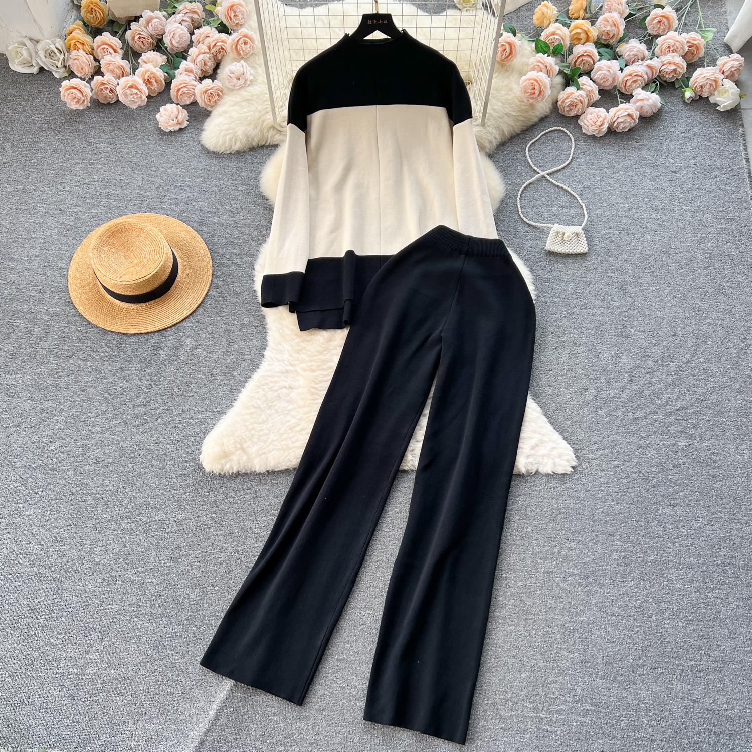 Зима-Осень вязаный свитер, спортивный костюм, пуловер с длинными рукавами, топы и брюки, комплект из двух предметов, женская одежда высокого качества One Size чёрный
Зима-Осень вязаный свитер, спортивный костюм, пуловер с длинными рукавами, топы и брюки, комплект из двух предметов, женская одежда высокого качества One Size чёрный