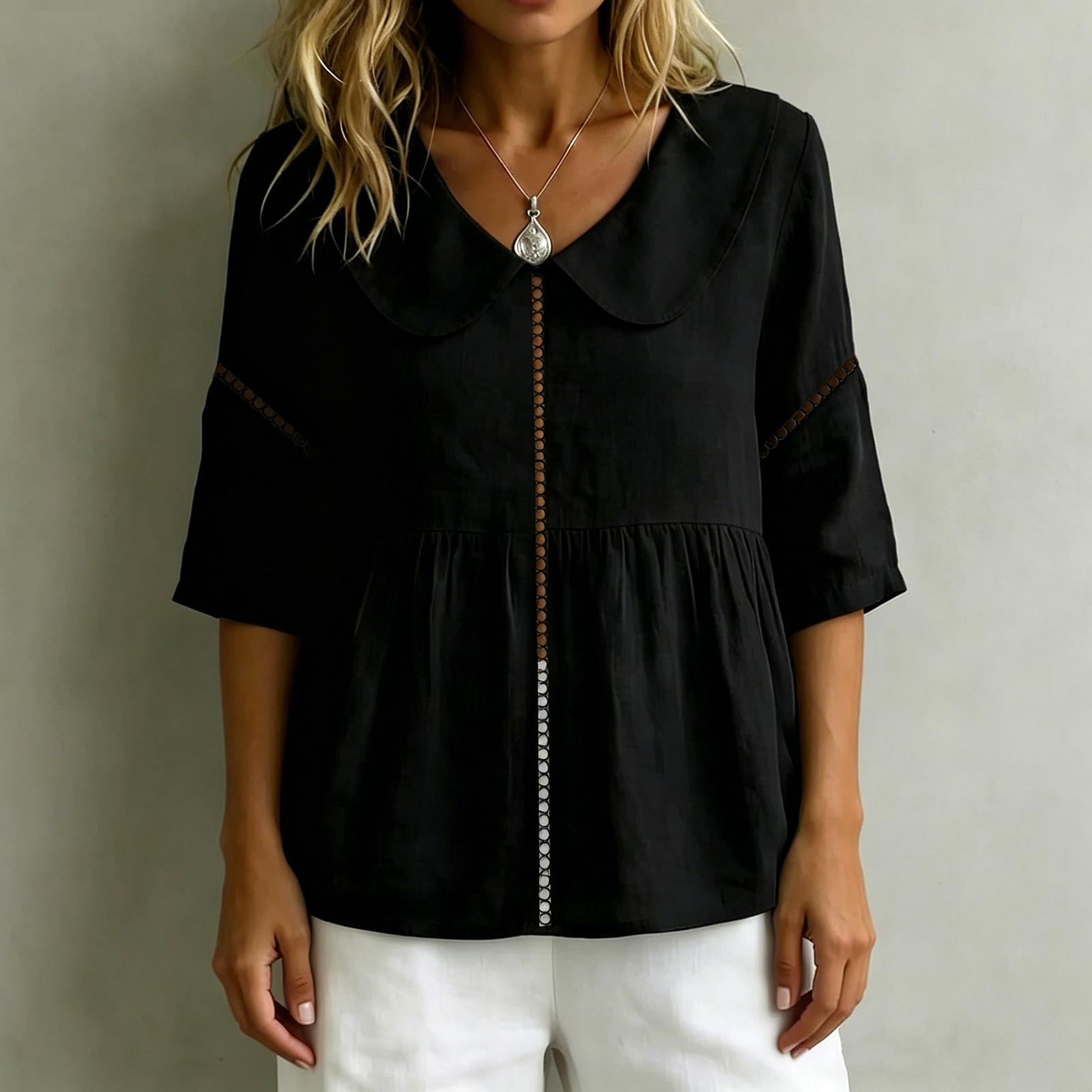 Loose Fit Casual Elegant Solid Color Shirt T Shirt Top for Women Comfortable Lightweight Long Sleeve Design Suitable for Daily Wear L чёрный
Loose Fit Casual Elegant Solid Color Shirt T Shirt Top for Women Comfortable Lightweight Long Sleeve Design Suitable for Daily Wear L чёрный