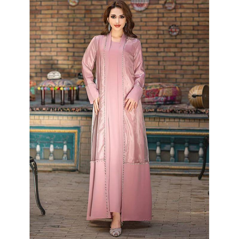 Middle East Organza Seam Drill Cardigan Robe Dress Two-Piece Diamond Studded Dress Set Pink 2XL
Middle East Organza Seam Drill Cardigan Robe Dress Two-Piece Diamond Studded Dress Set Pink 2XL