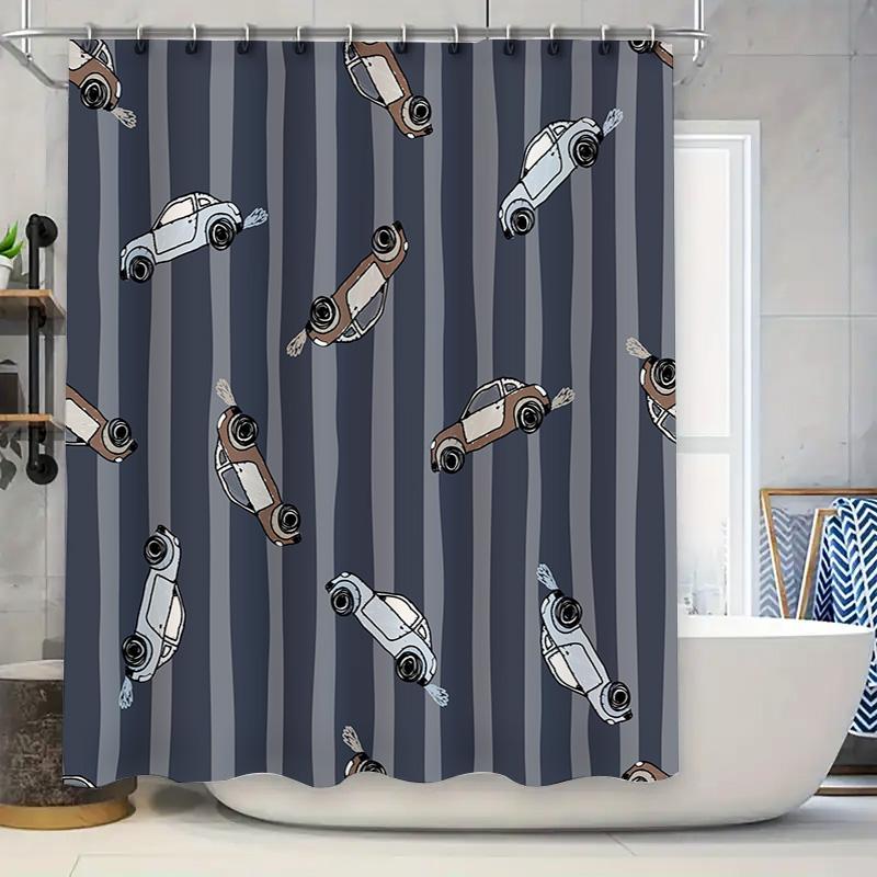 Stylish Modern Bathroom Decor Shower Curtain Waterproof Fabric With Car Print For Bathrooms Blue Stripes White Cars Pattern 180X W60H190(CM)-1 Pcs
Stylish Modern Bathroom Decor Shower Curtain Waterproof Fabric With Car Print For Bathrooms Blue Stripes White Cars Pattern 180X W60H190(CM)-1 Pcs