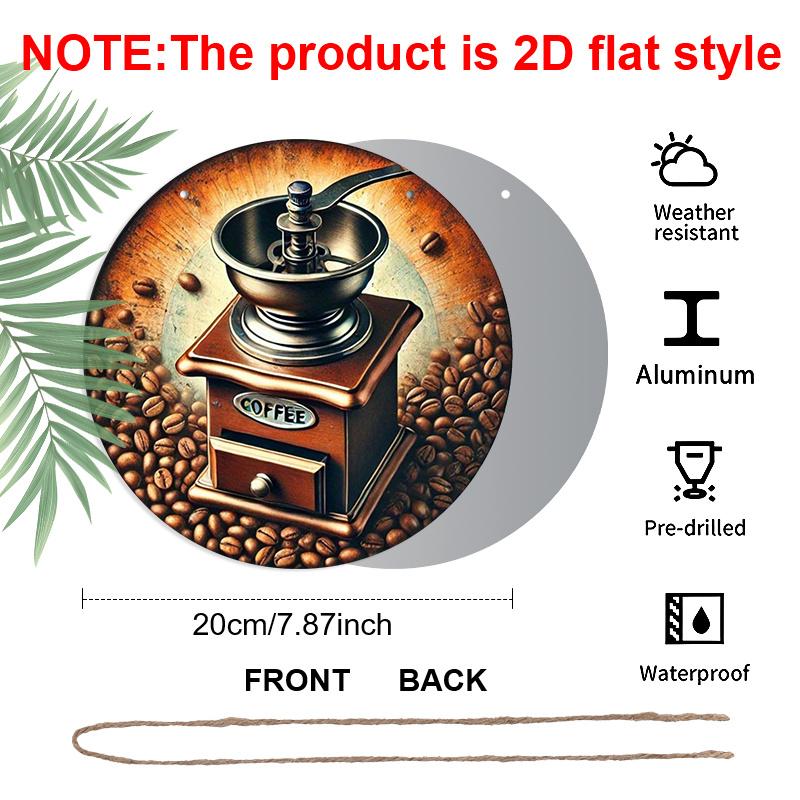 2D Flat 1pc, 8x8 in, Vintage Coffee Grinder and Bean Metal Aluminum Wall Art, Waterproof and Dustproof, Multipurpose Round Wall Hanging for Home 1pc
2D Flat 1pc, 8x8 in, Vintage Coffee Grinder and Bean Metal Aluminum Wall Art, Waterproof and Dustproof, Multipurpose Round Wall Hanging for Home 1pc