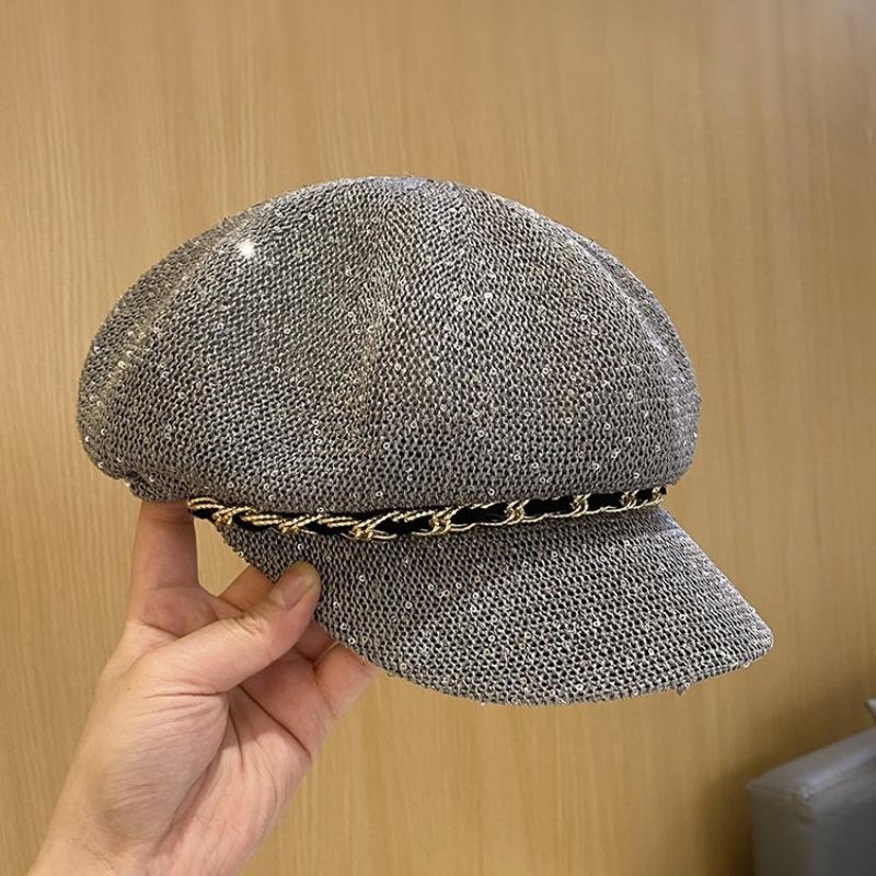 Korean Fashion Sequins Octagonal Hat Women Summer Hollow Breathable New Peaked Cap Face Slimming Visor Hat 56cm сірий колір
Korean Fashion Sequins Octagonal Hat Women Summer Hollow Breathable New Peaked Cap Face Slimming Visor Hat 56cm сірий колір