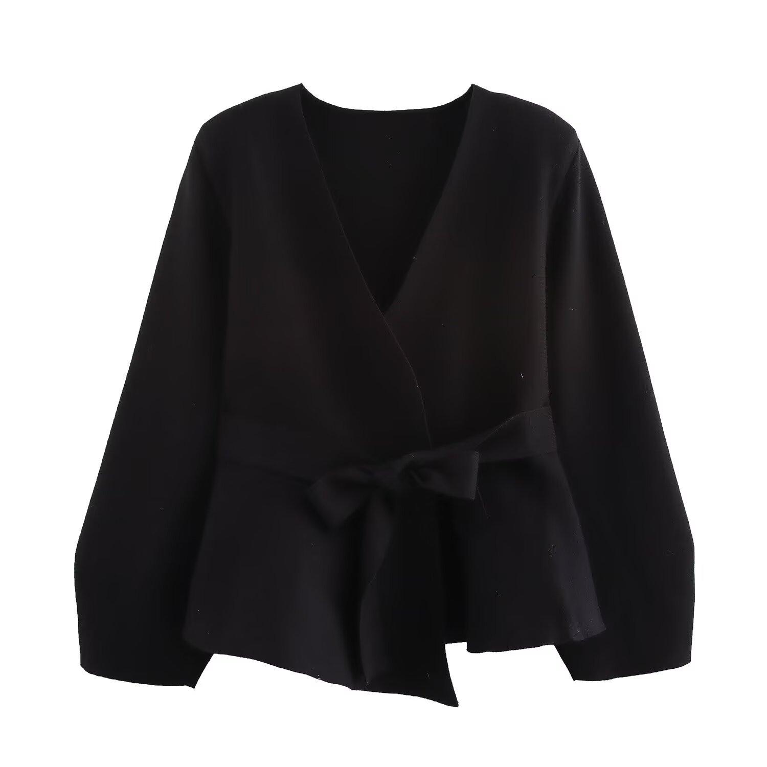 Autumn new women s clothing European and American style French style with belt shoulder pads knitted blazer S чорний
Autumn new women s clothing European and American style French style with belt shoulder pads knitted blazer S чорний