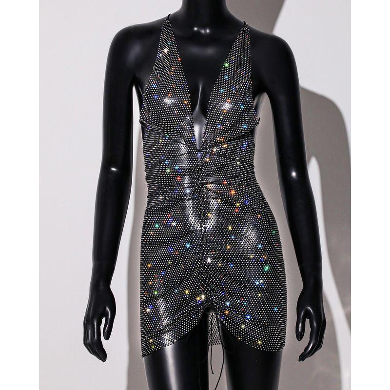 Women s Metal Sexy Suspender Dress Heavy Industry Rhinestone Black Drill Fishing Net XL
Women s Metal Sexy Suspender Dress Heavy Industry Rhinestone Black Drill Fishing Net XL