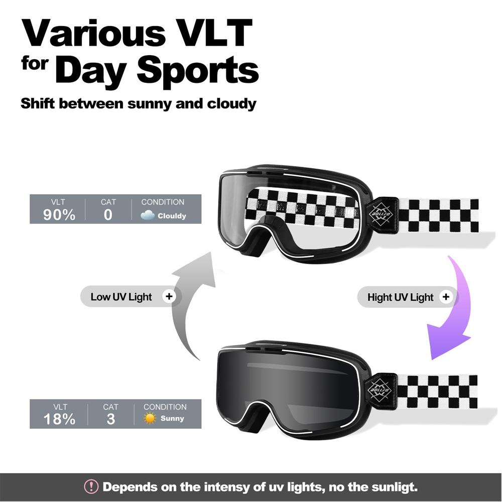 Photochromic Motorcycle Goggles UV400 Protection TPU Dual-Cycle Adventure Touring Bike Eyewear Helmet Compatible ATV Goggles
Photochromic Motorcycle Goggles UV400 Protection TPU Dual-Cycle Adventure Touring Bike Eyewear Helmet Compatible ATV Goggles