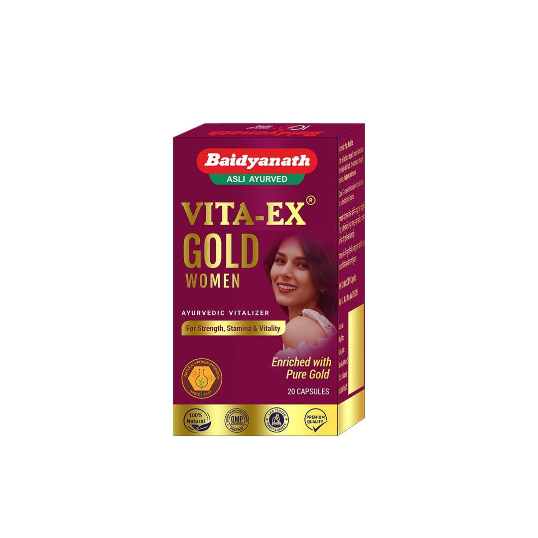 Baidyanath Vita Ex Gold Women 20 Capsules Ayurvedic Energy & Stamina Booster Daily Vitality Tonic
Baidyanath Vita Ex Gold Women 20 Capsules Ayurvedic Energy & Stamina Booster Daily Vitality Tonic