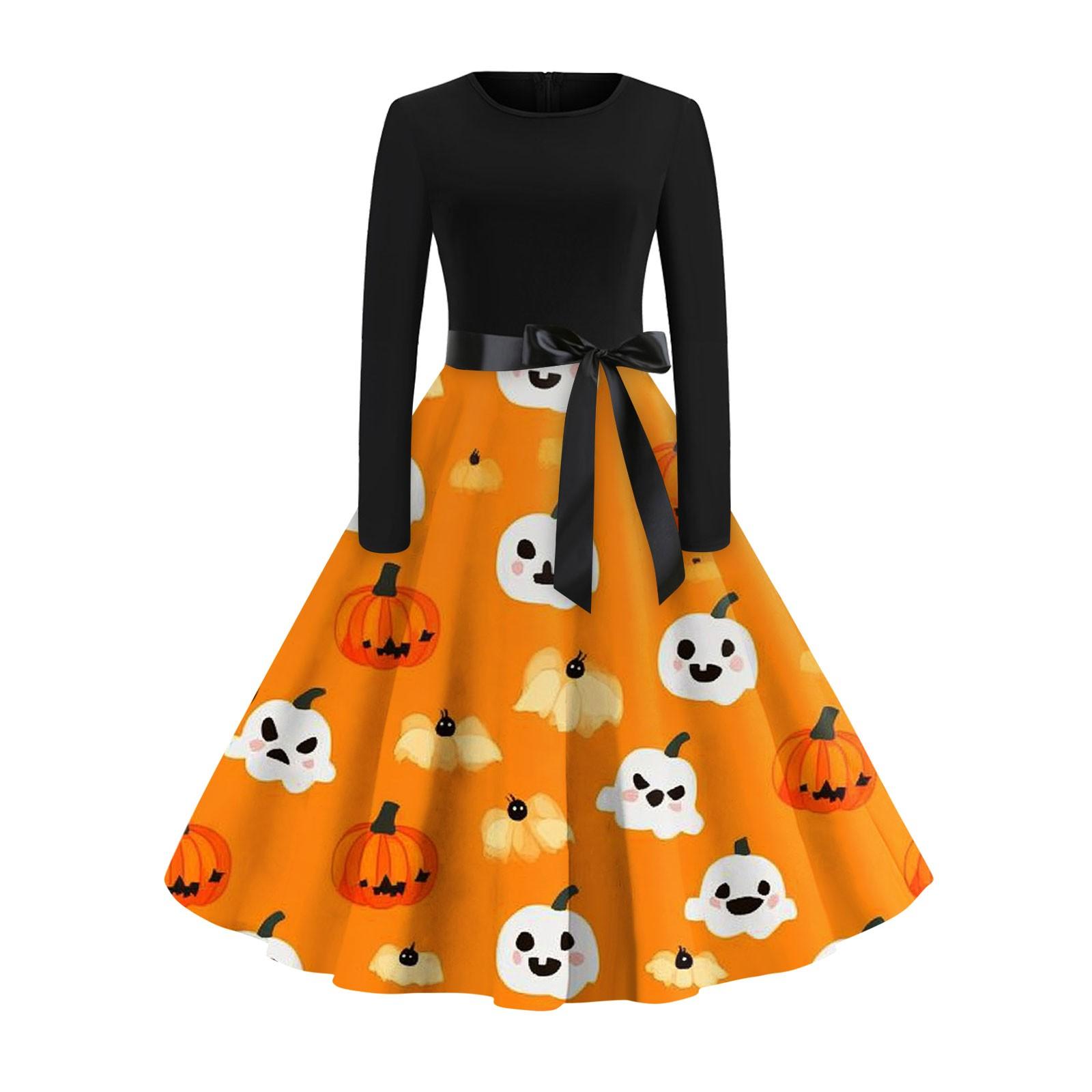 Women s Fashion Casual Round Neck Halloween Print Long Sleeve Dress XXL оранжевый
Women s Fashion Casual Round Neck Halloween Print Long Sleeve Dress XXL оранжевый