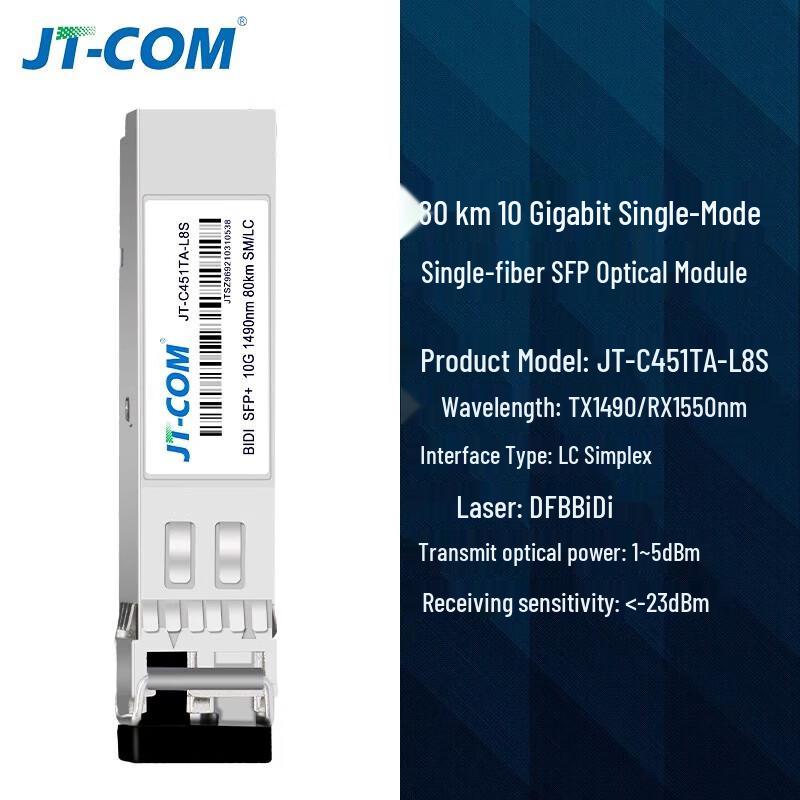 JT-COM 10G SFP+ Single-Fiber Optical Module
JT-COM 10G SFP+ Single-Fiber Optical Module