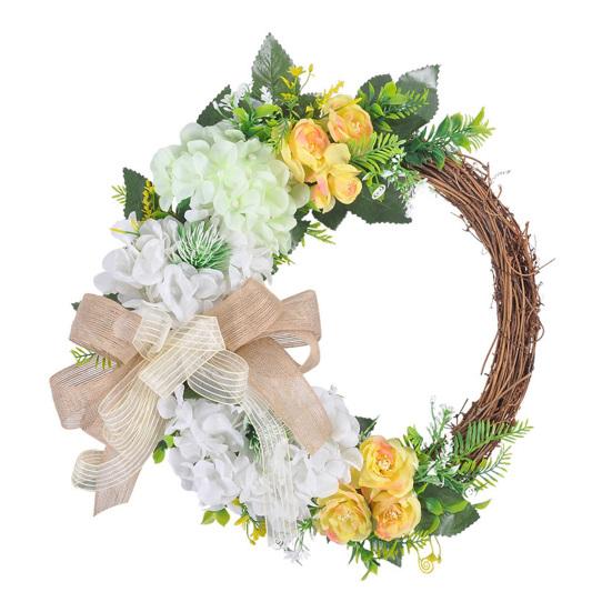 Spring Rattan Wreath Artificial Hydrangea Rose Wreath for Front Door Lifelike Floral Rattan Garland with Burlap Bow for Farmhouse Porch Wall Window 1pc
Spring Rattan Wreath Artificial Hydrangea Rose Wreath for Front Door Lifelike Floral Rattan Garland with Burlap Bow for Farmhouse Porch Wall Window 1pc