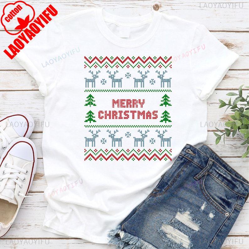 Christmas Sweater Merry Christmas Funny Christmas Shirt Reindeer Harajuku Y2k Top Women Graphic T Shirts Aesthetic Clothes 4XL
Christmas Sweater Merry Christmas Funny Christmas Shirt Reindeer Harajuku Y2k Top Women Graphic T Shirts Aesthetic Clothes 4XL