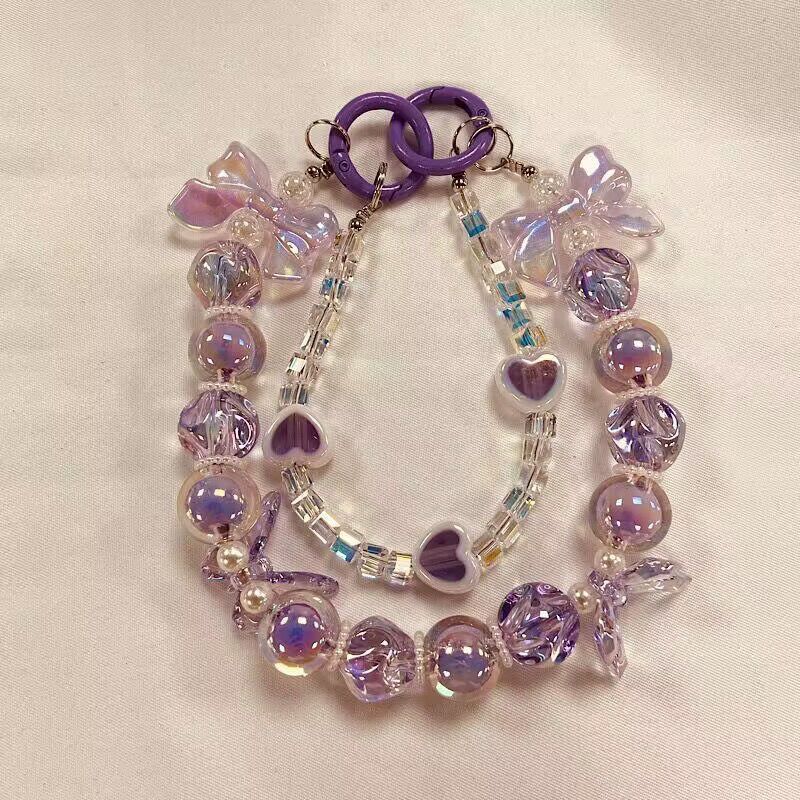 Crystal Luminous Butterfly Bead Phone Charm Pendant Lanyard Phone Chain Same Style Beaded Women s Phone Chain Purple Bow Bracelet+Card
Crystal Luminous Butterfly Bead Phone Charm Pendant Lanyard Phone Chain Same Style Beaded Women s Phone Chain Purple Bow Bracelet+Card