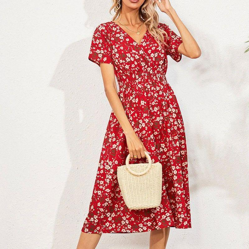 Solid Color Printed Short Sleeve Solid Color Printing Women s Short Sleeve Dress RED S
Solid Color Printed Short Sleeve Solid Color Printing Women s Short Sleeve Dress RED S