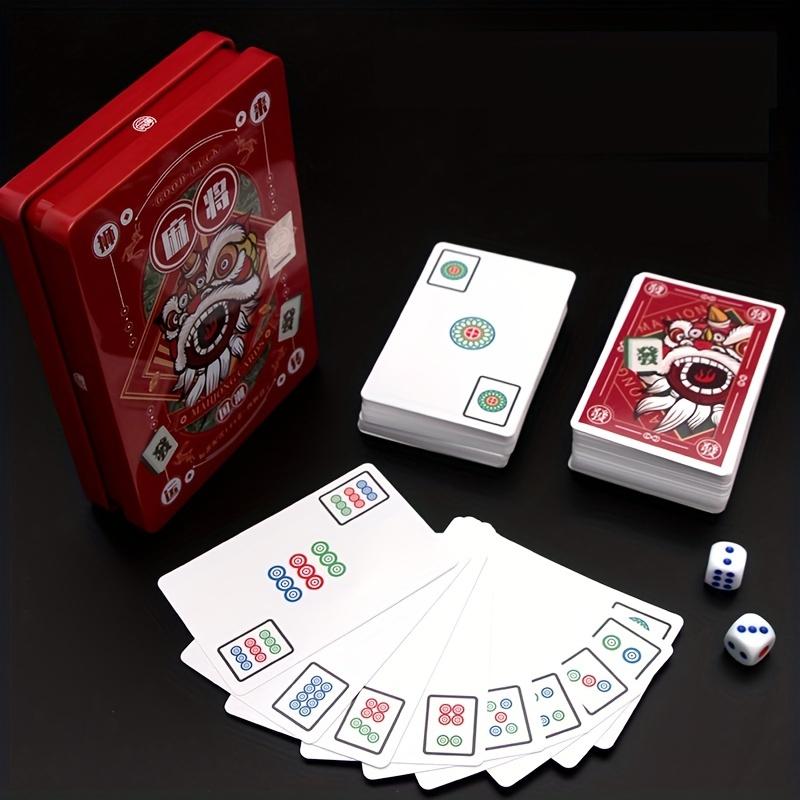 1 pair of mahjong playing cards and 50 round game props, 144 wide version portable mahjong cards Pack of 2
1 pair of mahjong playing cards and 50 round game props, 144 wide version portable mahjong cards Pack of 2