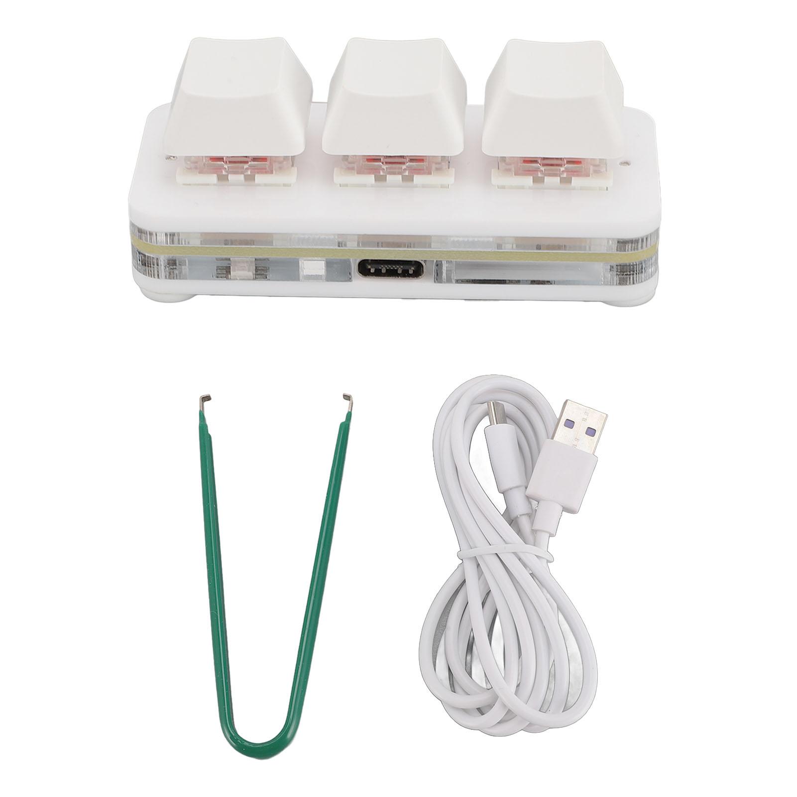 3 Ключі Міні Клавіатура USB Механічна Ігрова Клавіатура RGB Настроювана Програмована Клавіатура з Червоним Перемикачем White
3 Ключі Міні Клавіатура USB Механічна Ігрова Клавіатура RGB Настроювана Програмована Клавіатура з Червоним Перемикачем White