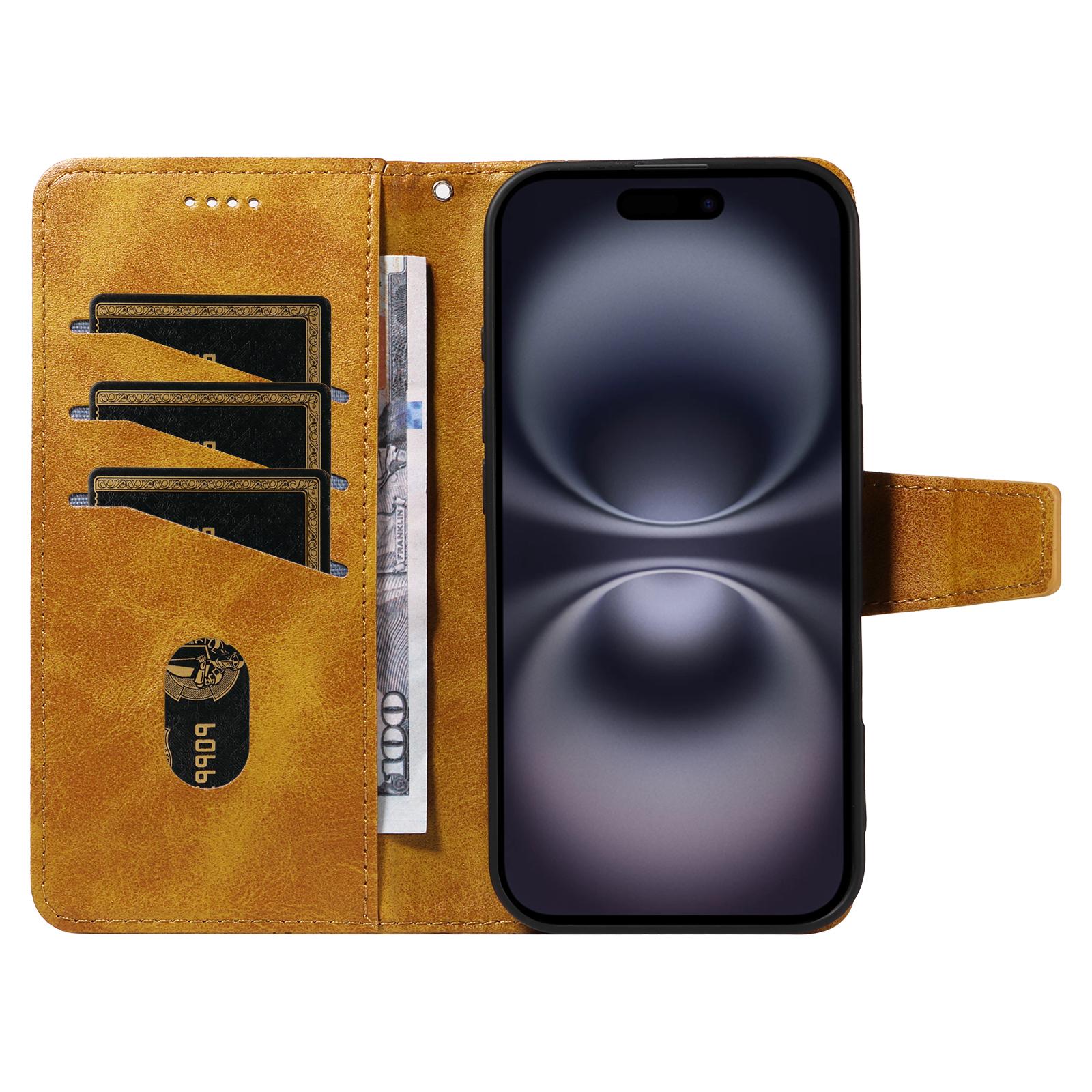 For iPhone 16 Leather Case Wallet Stand Grids Imprinted Phone Cover with Strap Black
For iPhone 16 Leather Case Wallet Stand Grids Imprinted Phone Cover with Strap Black