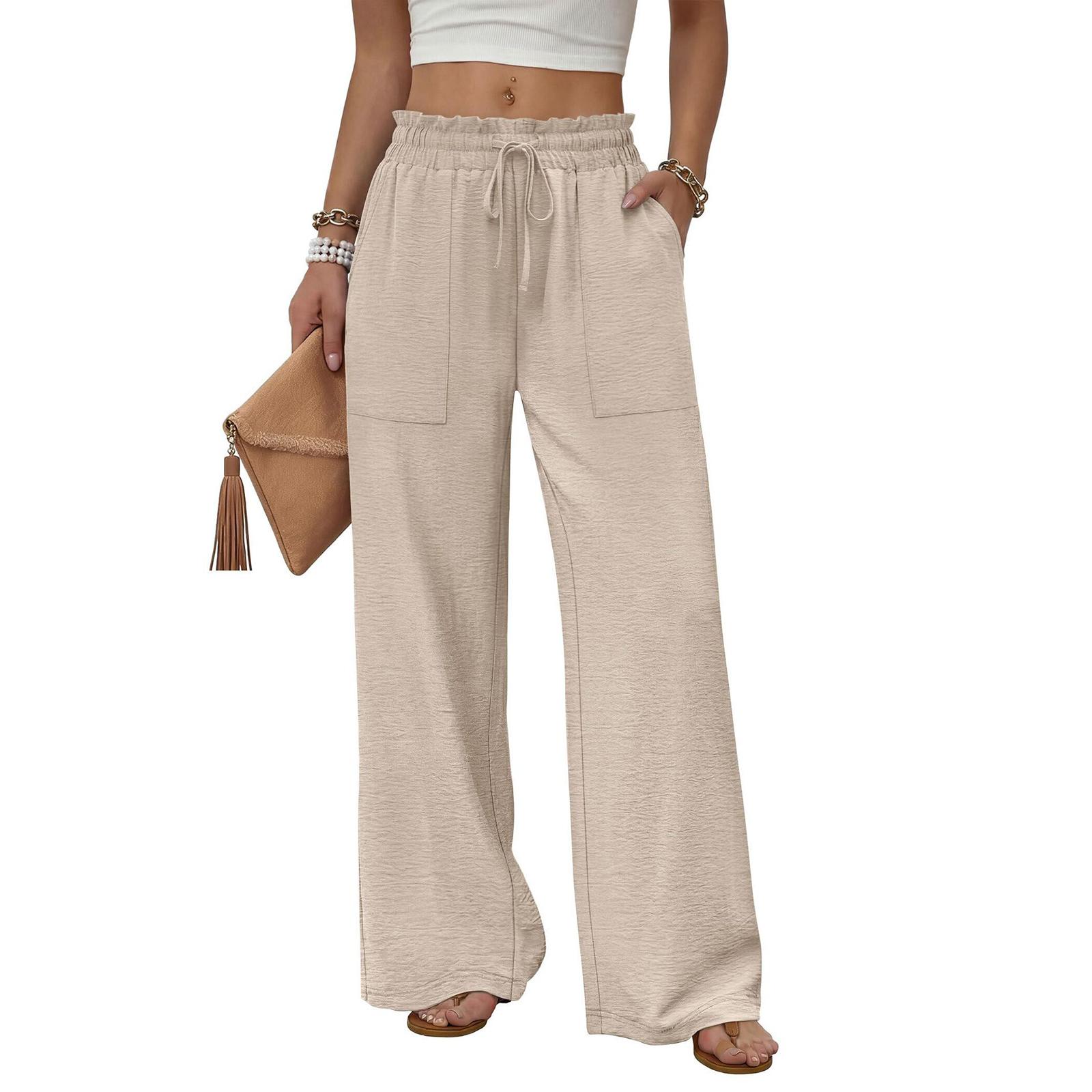Women High Waist Wide Leg Pants with Pockets Drawstring Loose Fit Beach Vacation Casual Trousers Comfortable Summer Bottoms XXXL бежевый
Women High Waist Wide Leg Pants with Pockets Drawstring Loose Fit Beach Vacation Casual Trousers Comfortable Summer Bottoms XXXL бежевый