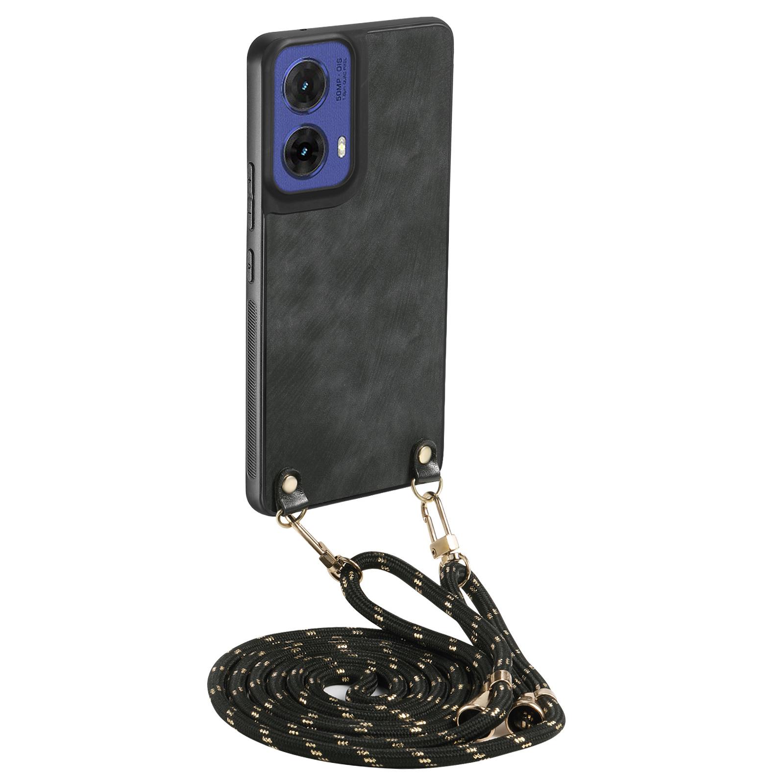 For Motorola Moto G85 5G Retro Leather Phone Back Cover with Adjustable Strap Black
For Motorola Moto G85 5G Retro Leather Phone Back Cover with Adjustable Strap Black
