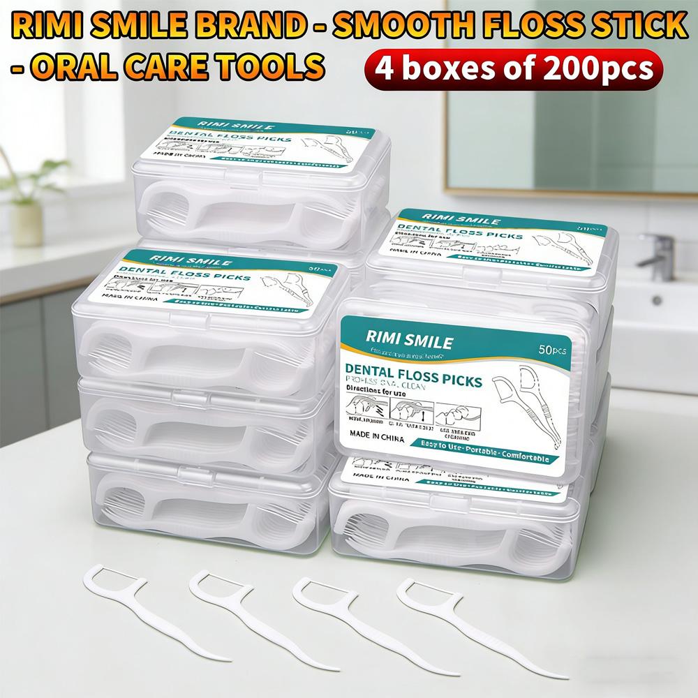 RIMI SMILE Dental Floss Picks 200PCS (4 Boxes) Ultra Smooth Thread Interdental Cleaners Portable Oral Care
RIMI SMILE Dental Floss Picks 200PCS (4 Boxes) Ultra Smooth Thread Interdental Cleaners Portable Oral Care