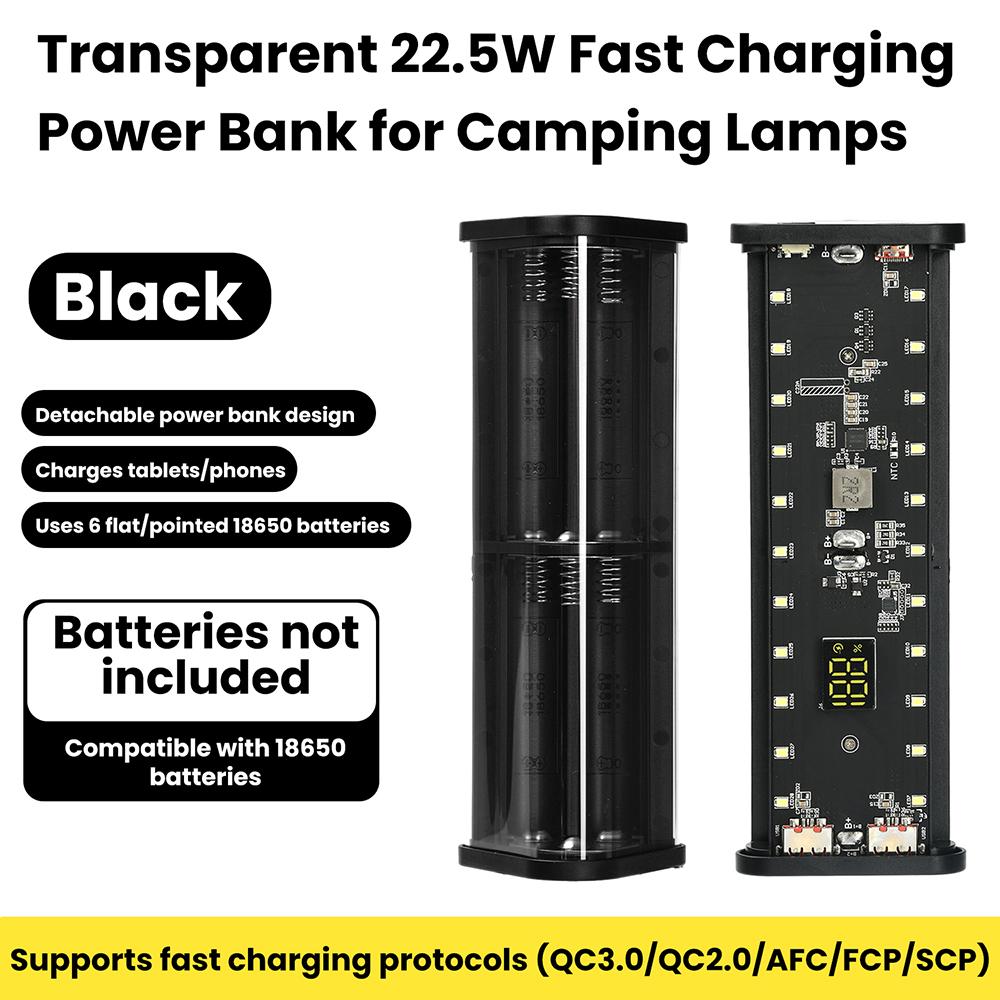 6 x18650 Power Bank Case 22.5W DIY Battery Charger Case Transparent Fast Charger Case Electronic Kit USB+Type-C Interface
6 x18650 Power Bank Case 22.5W DIY Battery Charger Case Transparent Fast Charger Case Electronic Kit USB+Type-C Interface