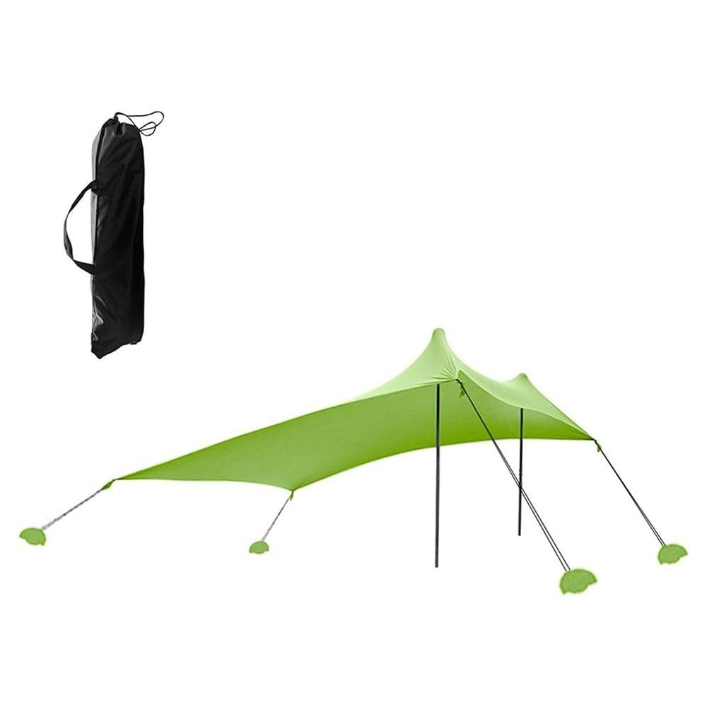 Пляжная палатка, навес от солнца, с якорями для мешков с песком, палатка с козырьком от солнца для пляжа зелёный
Пляжная палатка, навес от солнца, с якорями для мешков с песком, палатка с козырьком от солнца для пляжа зелёный