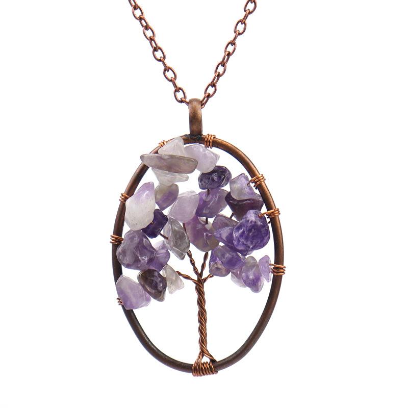 Vintage Handmade Wrapped Oval Tree Of Life Necklace Gravel Crystal Pendant Necklace N25 аметист
Vintage Handmade Wrapped Oval Tree Of Life Necklace Gravel Crystal Pendant Necklace N25 аметист
