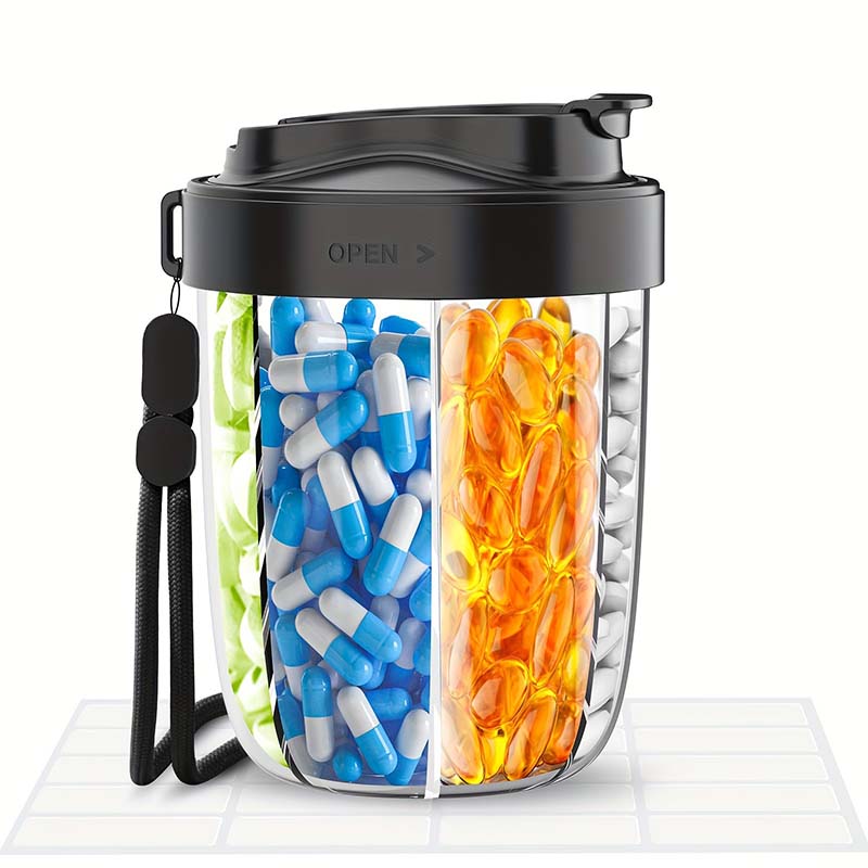 7-Compartment Large-Capacity Pill Organizer Portable Outdoor Travel Medication Dispenser Pill, Vitamin, and Fish Oil Portioning чорний
7-Compartment Large-Capacity Pill Organizer Portable Outdoor Travel Medication Dispenser Pill, Vitamin, and Fish Oil Portioning чорний
