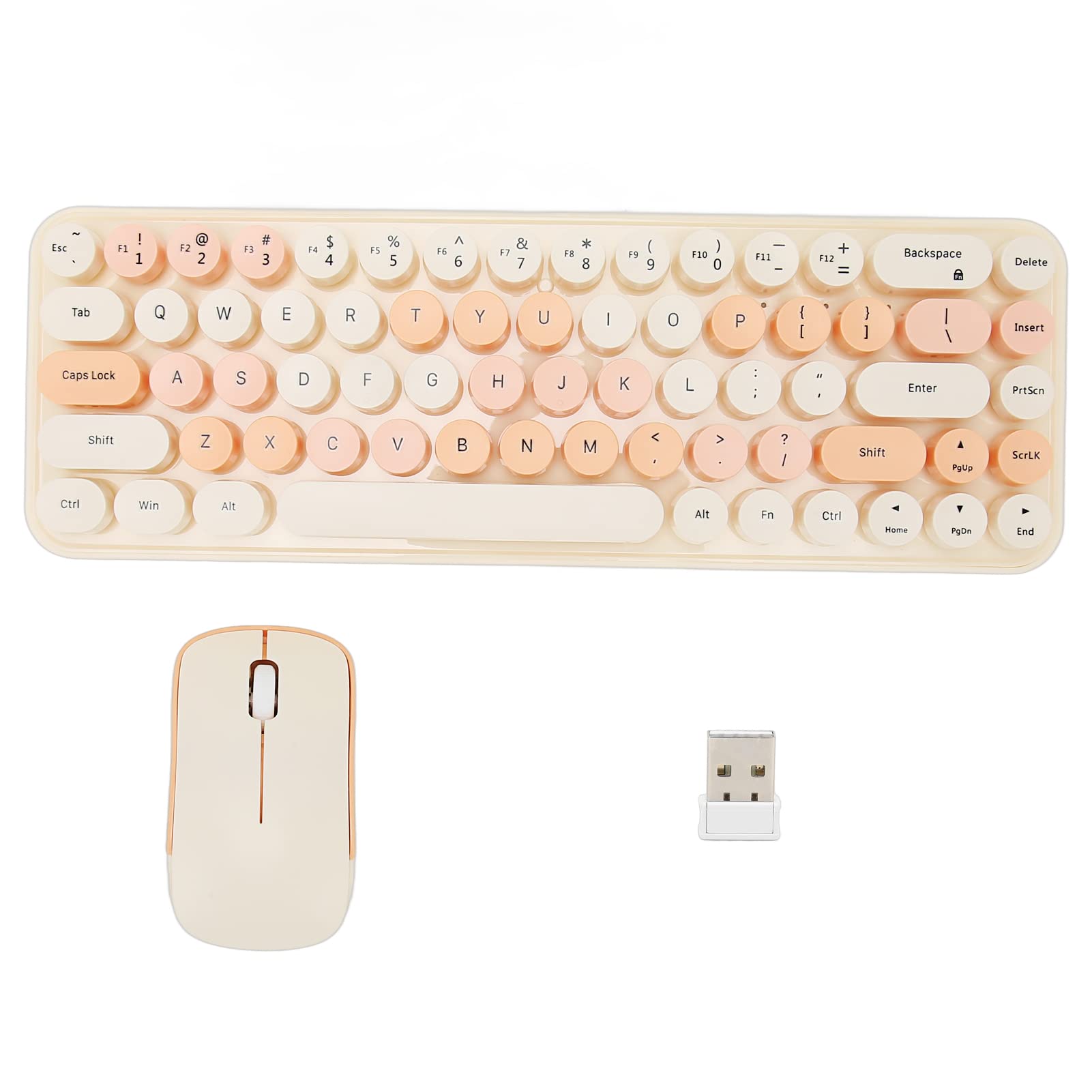 Wireless Keyboard and Mouse 68 Keys Cute Retro Round Keycap Typewriter Keyboard with Wireless Mouse 3 Computer Keyboard and Mouse Set for Home Office
Wireless Keyboard and Mouse 68 Keys Cute Retro Round Keycap Typewriter Keyboard with Wireless Mouse 3 Computer Keyboard and Mouse Set for Home Office