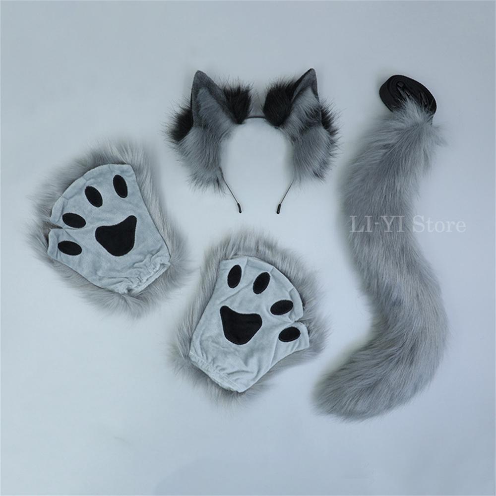 5 Styles Animal Ears Tail Gloves Set Plush Leaky Fingers Cat Claws Gloves Cosplay Wolf Ears Tail Fursuit Furry Animal Costume 1 set
5 Styles Animal Ears Tail Gloves Set Plush Leaky Fingers Cat Claws Gloves Cosplay Wolf Ears Tail Fursuit Furry Animal Costume 1 set