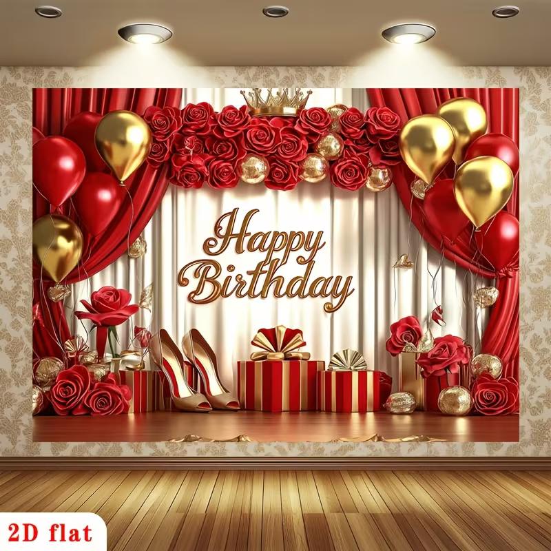 2D Luxury Birthday Backdrop Red Rose Gold Balloon High Heels Photoshoot Background 47.2x31.5inch/120*80cm
2D Luxury Birthday Backdrop Red Rose Gold Balloon High Heels Photoshoot Background 47.2x31.5inch/120*80cm