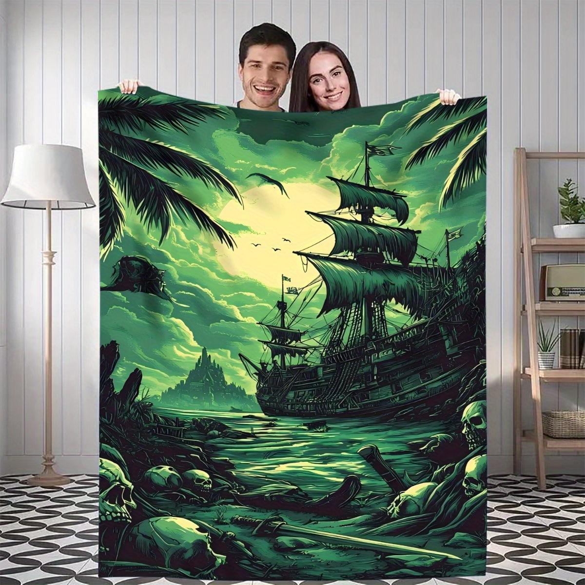 1pc Pirate Ship Wreck Digital Printed Design Blanket - All-Season Soft Flannel Throw with Tropical Beach Scene, Skulls & Palm Tr 75x90cm28x35in
1pc Pirate Ship Wreck Digital Printed Design Blanket - All-Season Soft Flannel Throw with Tropical Beach Scene, Skulls & Palm Tr 75x90cm28x35in