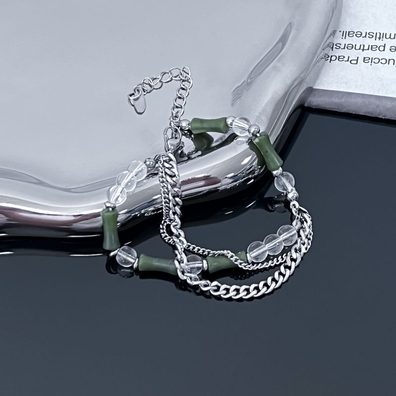 INS Natural Jade Girls Niche Style Hand Jewelry Bamboo Joint Chain length 17.5cm + extended chain 5cm
INS Natural Jade Girls Niche Style Hand Jewelry Bamboo Joint Chain length 17.5cm + extended chain 5cm