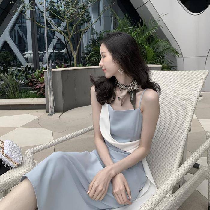 Skinny temperament dress spring and summer new suspender skirt women s long dress belly cover slim skirt M синий
Skinny temperament dress spring and summer new suspender skirt women s long dress belly cover slim skirt M синий