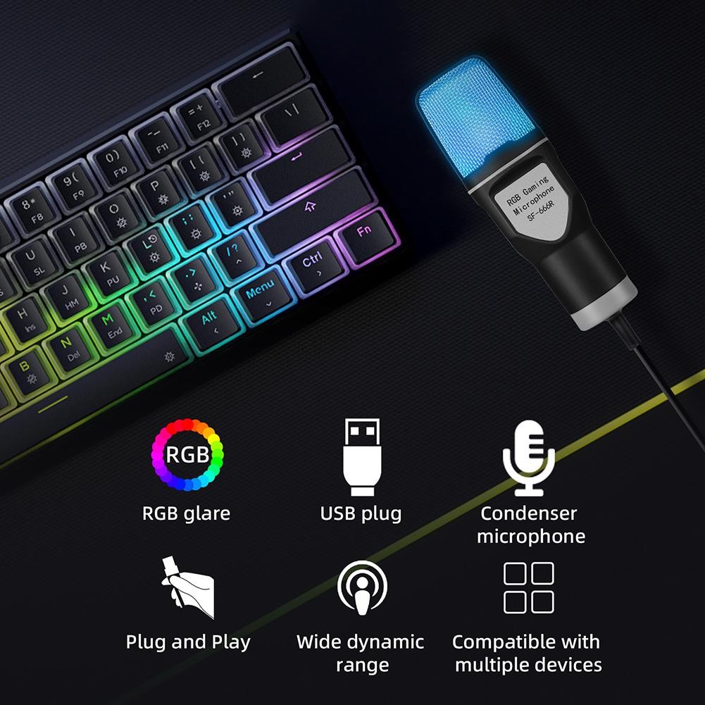 RGB USB микрофон для записи, конденсаторный проводной компьютерный игровой микрофон, профессиональный микрофон со штативом для ноутбука, настольного ПК
RGB USB микрофон для записи, конденсаторный проводной компьютерный игровой микрофон, профессиональный микрофон со штативом для ноутбука, настольного ПК